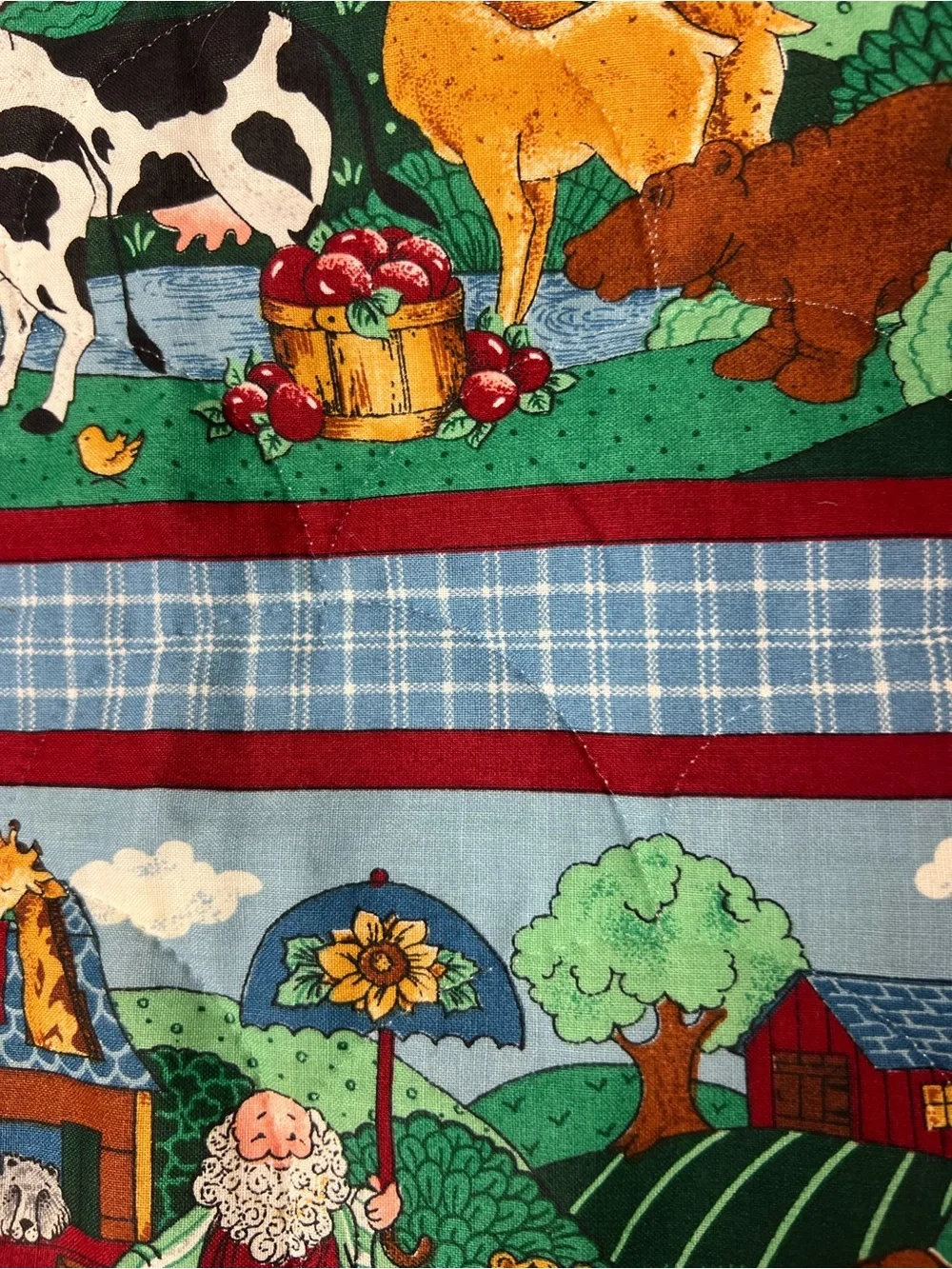 Handmade Noah’s Ark crib quilt